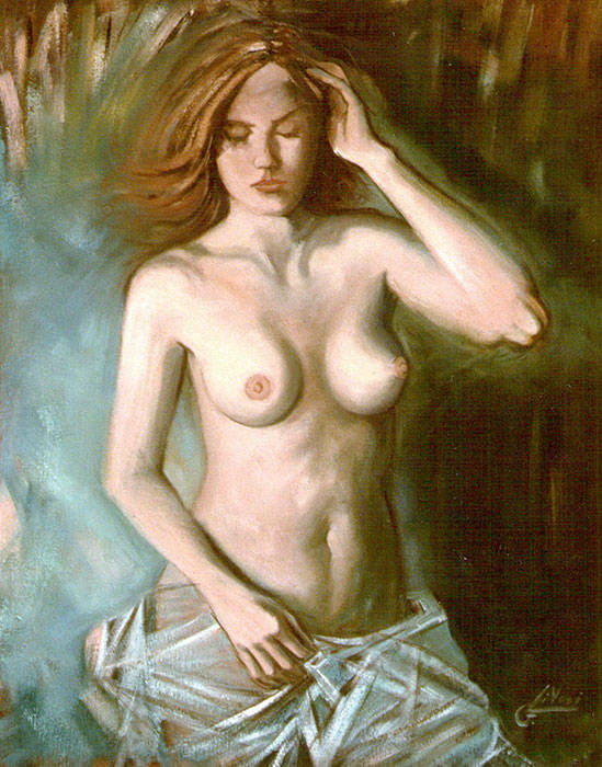 La modella - Olio su tela 40x50