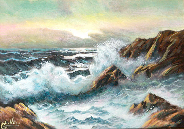 Mareggiata - Olio su tela cm 20x28