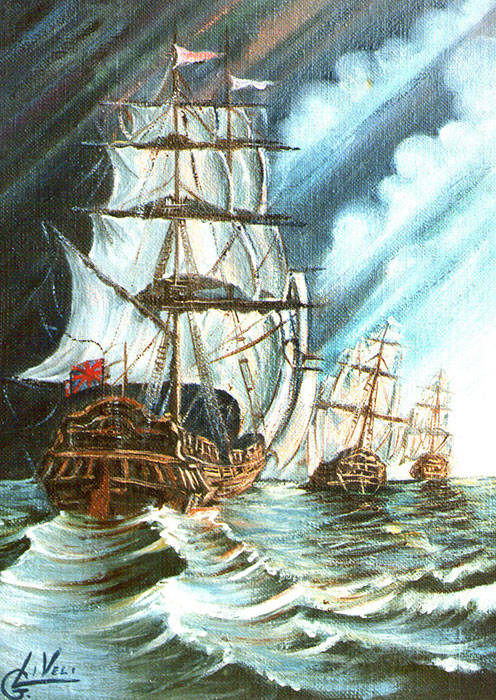 Velieri - Olio su tela 40x50