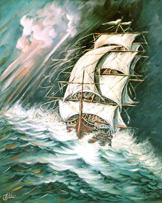 Veliero - Olio su tela cm 50x70