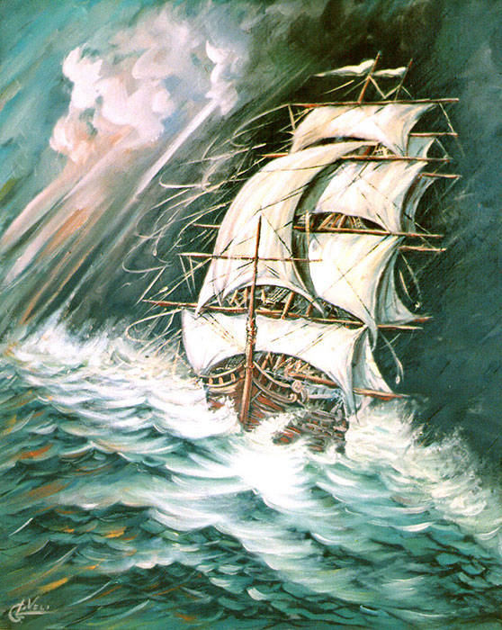 Veliero - Olio su tela cm 50x70