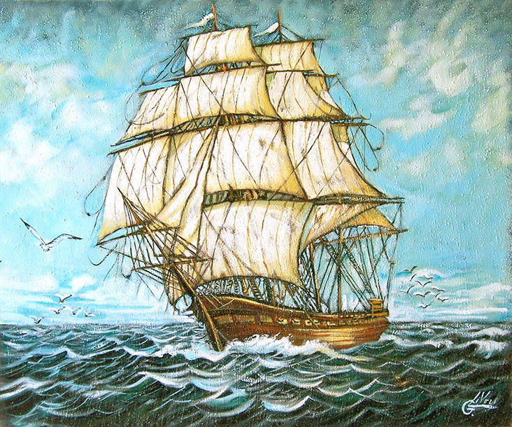 Veliero - Olio su tela cm 50x60